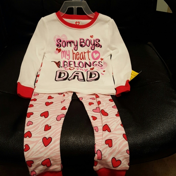 Sorry boys My Heart Belongs to Dad pajama two piec - Picture 1 of 1